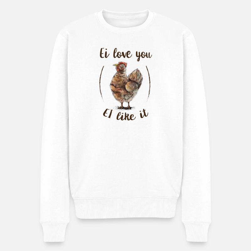ei love you - Männer Premium Bio Pullover - Weiß