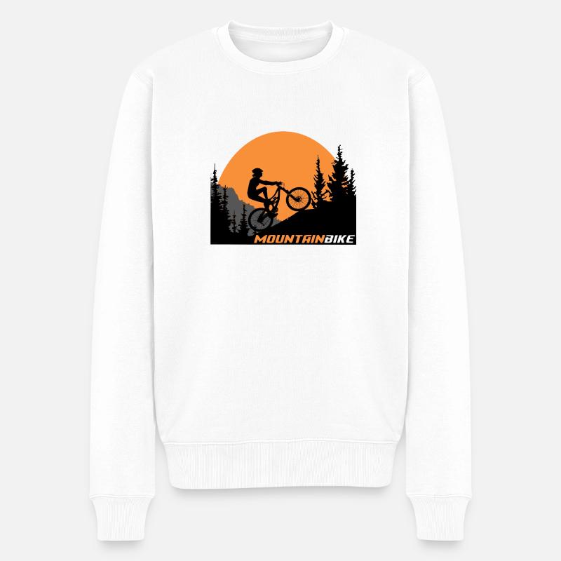 Mountainbike - Männer Premium Bio Pullover - Weiß