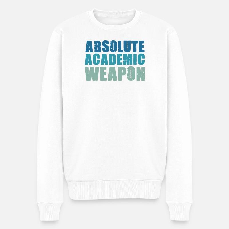 Studenten Absolute Academic Weapon - Männer Premium Bio Pullover - Weiß