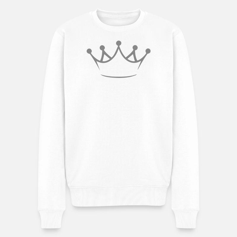 Königliche Kronenlinie - Männer Premium Bio Pullover - Weiß