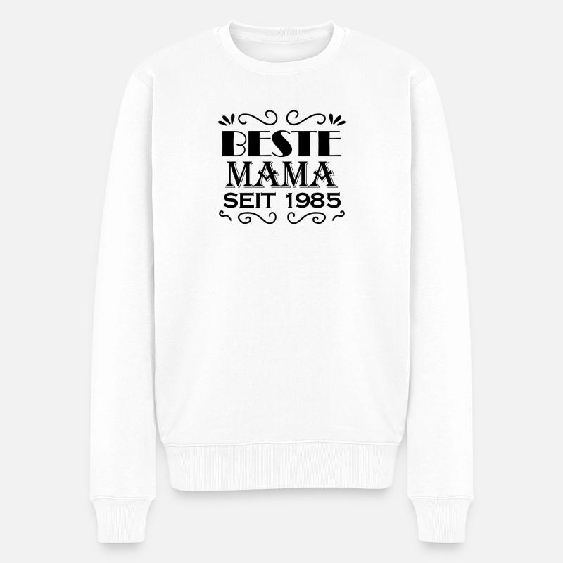 Beste Mama seit 1985 - Männer Premium Bio Pullover - Weiß