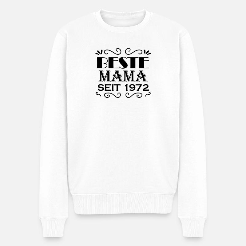 Beste Mama seit 1972 - Männer Premium Bio Pullover - Weiß
