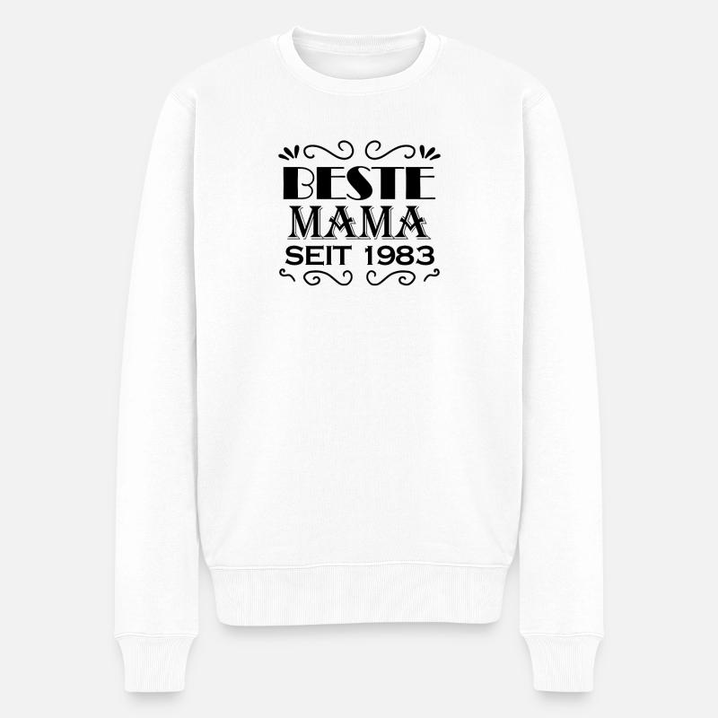 Beste Mama seit 1983 - Männer Premium Bio Pullover - Weiß