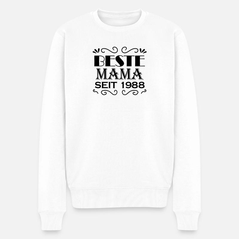 Beste Mama seit 1988 - Männer Premium Bio Pullover - Weiß