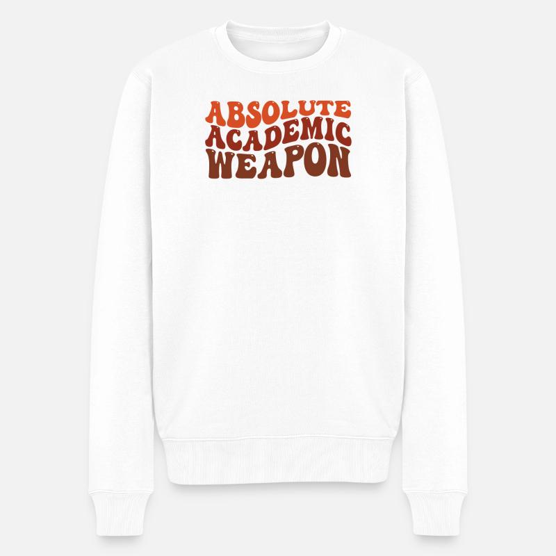 Studenten Absolute Academic Weapon - Männer Premium Bio Pullover - Weiß