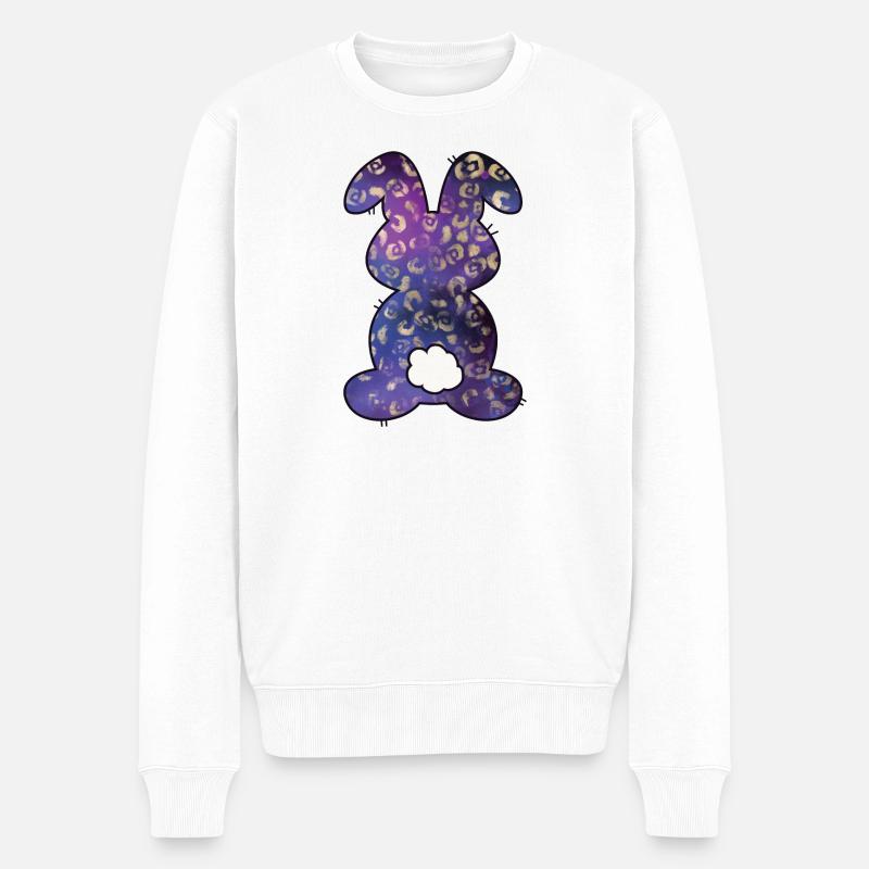 Leopard Pattern Rabbit Easter - Men's Premium Organic Jumper - white