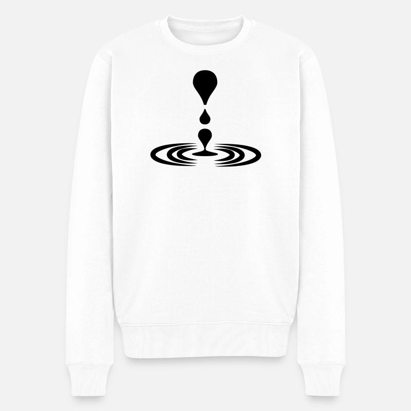 Goutte d’eau logo pleine conscience - Pull Premium bio Homme - blanc
