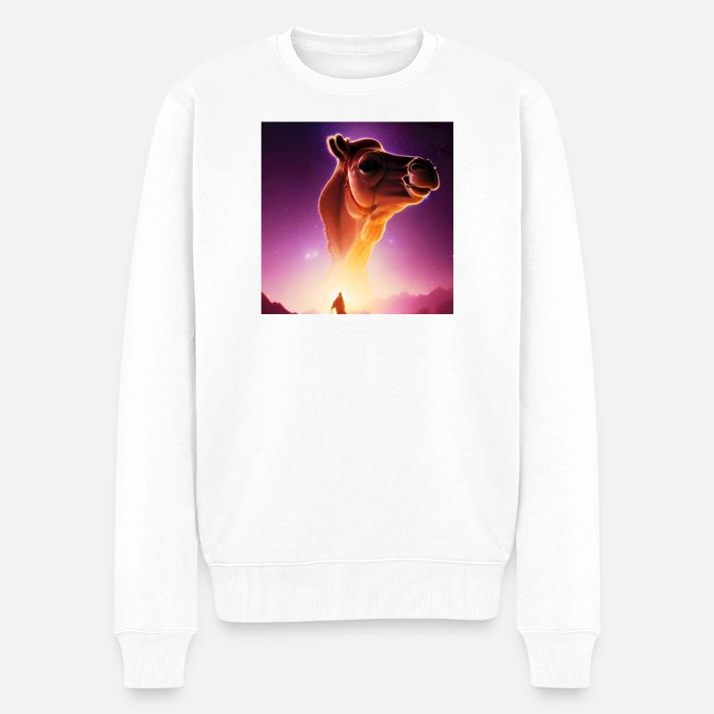 Dromedar Dschinn - Männer Premium Bio Pullover - Weiß
