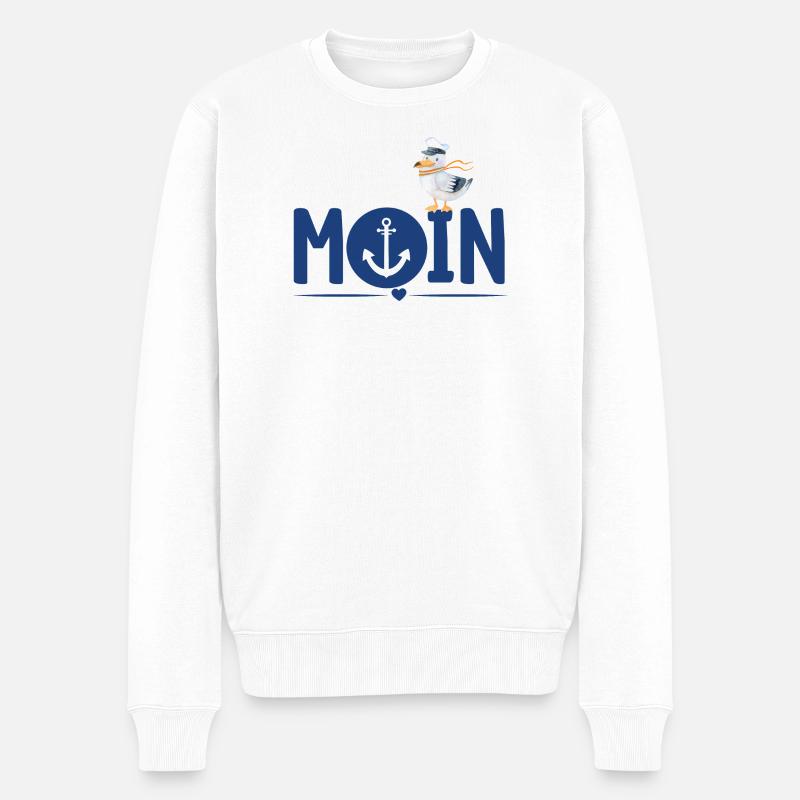 Moin Anker - Männer Premium Bio Pullover - Weiß