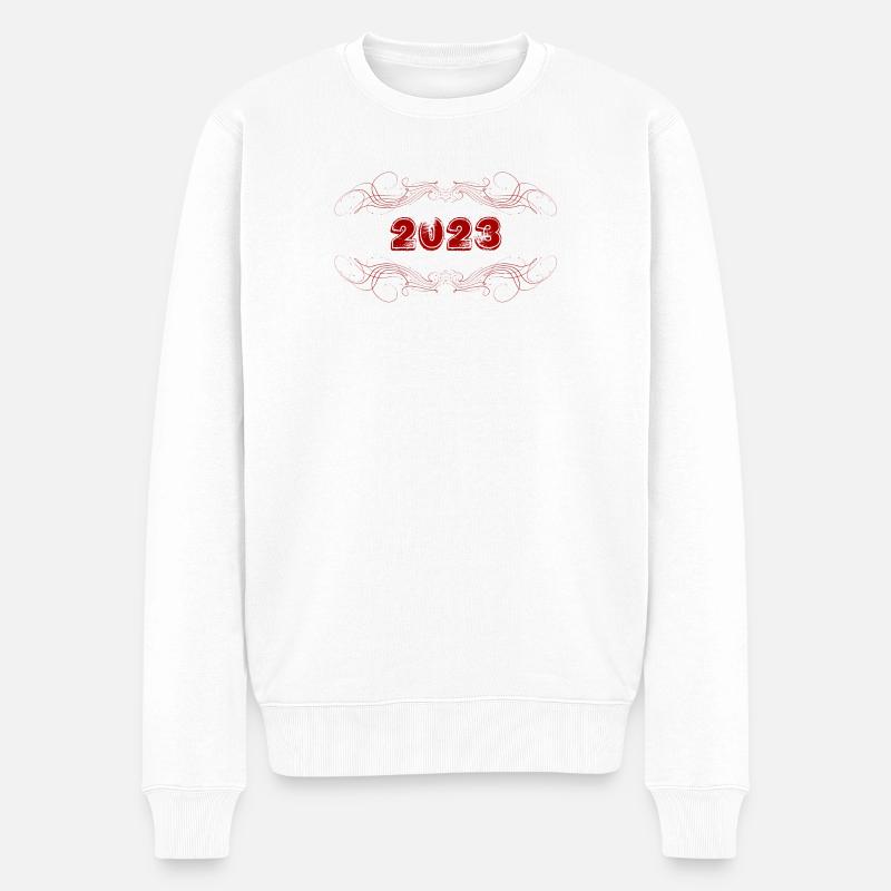 2023 décoré - Pull Premium bio Homme - blanc