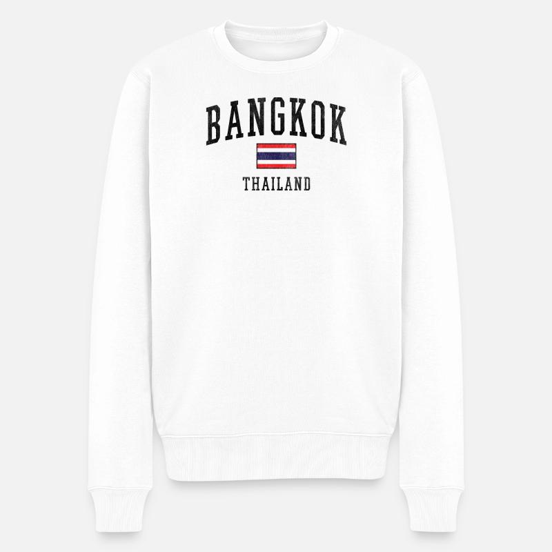 Bande minimale du drapeau thaïlandais - Pull Premium bio Homme - blanc