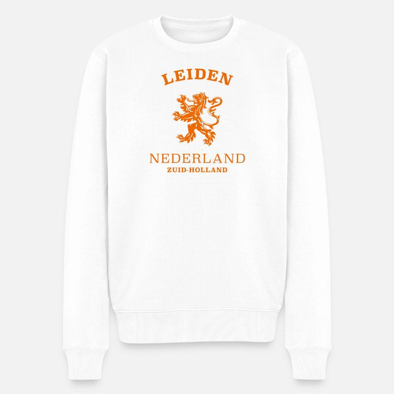 LEIDEN Niederlande Netherlands - Männer Premium Bio Pullover - Weiß