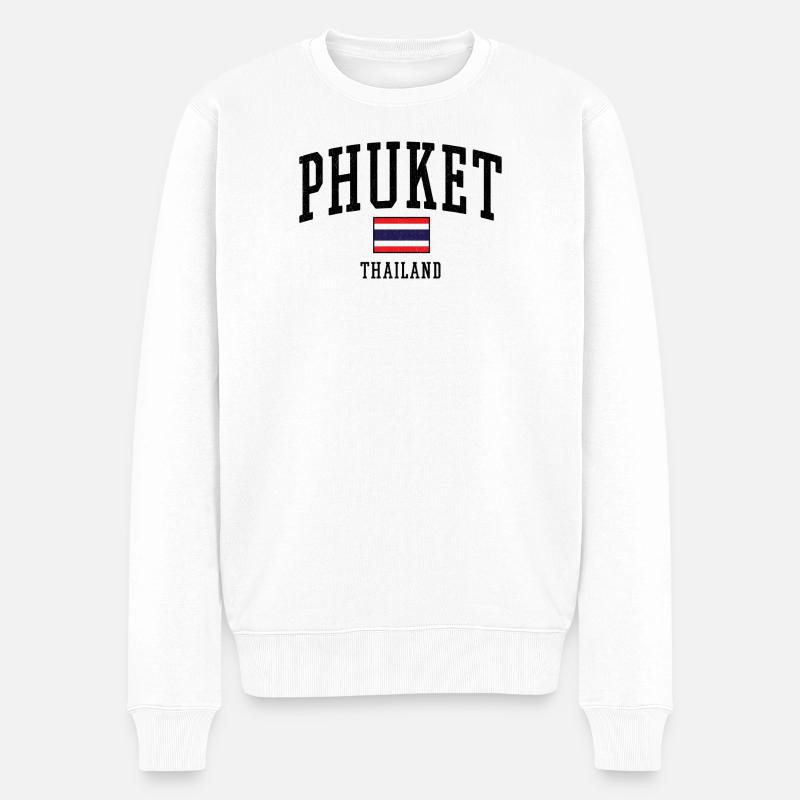 Motif du drapeau de Phuket Thaïlande - Pull Premium bio Homme - blanc