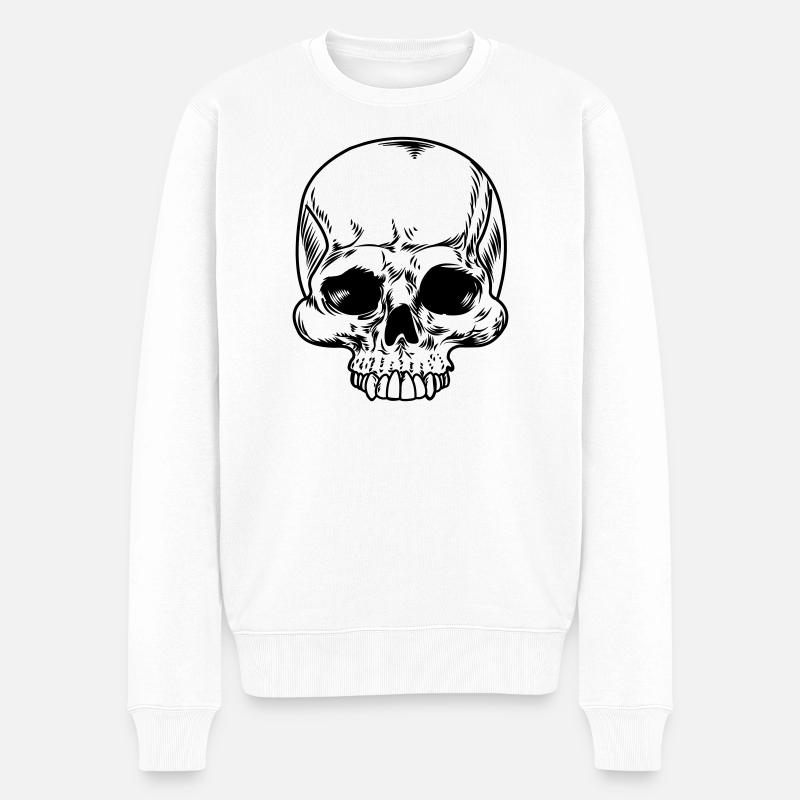 Schädel transparent - Männer Premium Bio Pullover - Weiß