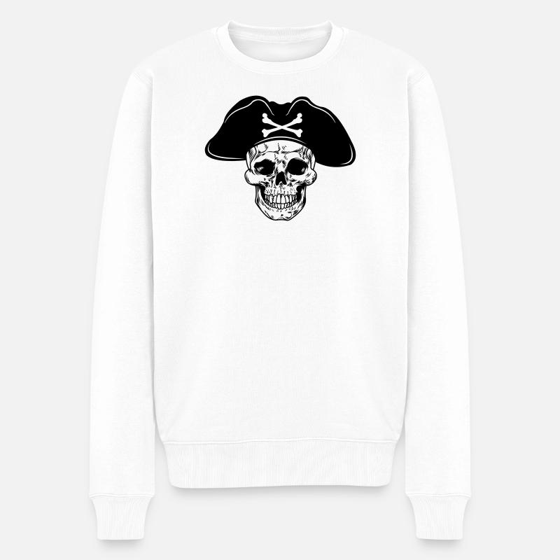 Chapeau de pirate crâne - Pull Premium bio Homme - blanc