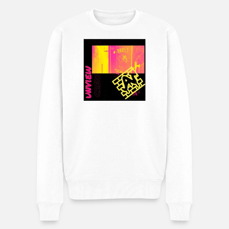 Graffiti urbain design au néon - Pull Premium bio Homme - blanc