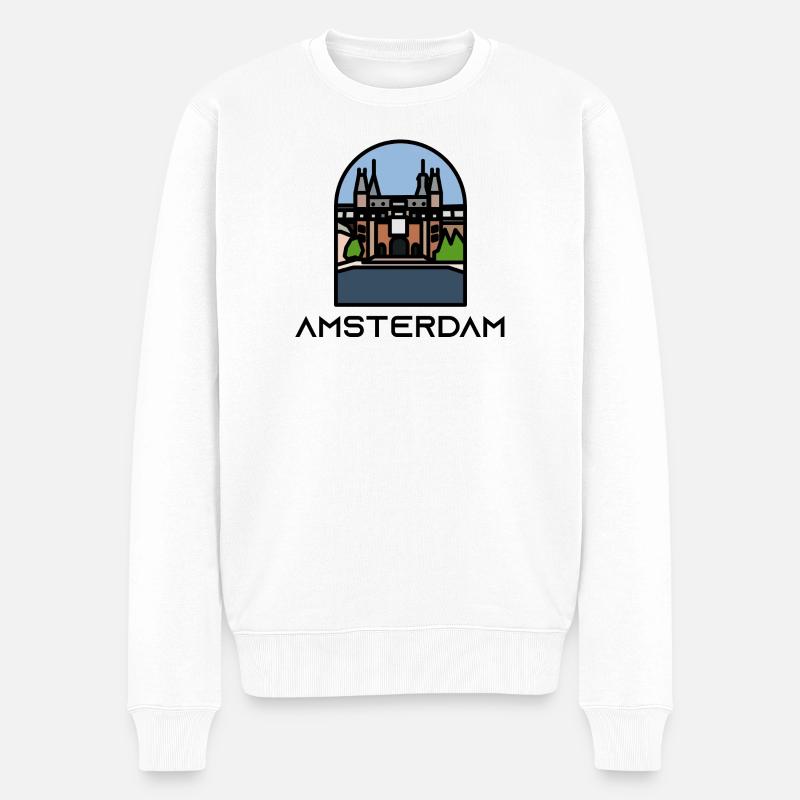 Amsterdam - Männer Premium Bio Pullover - Weiß