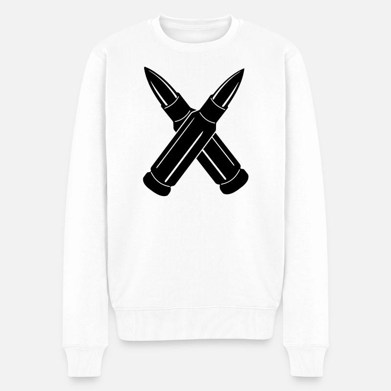 Deux balles croisées - Pull Premium bio Homme - blanc