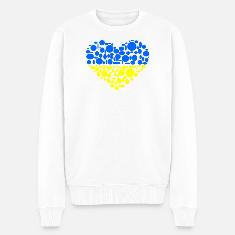 Ukraine - Männer Premium Bio Pullover - Weiß