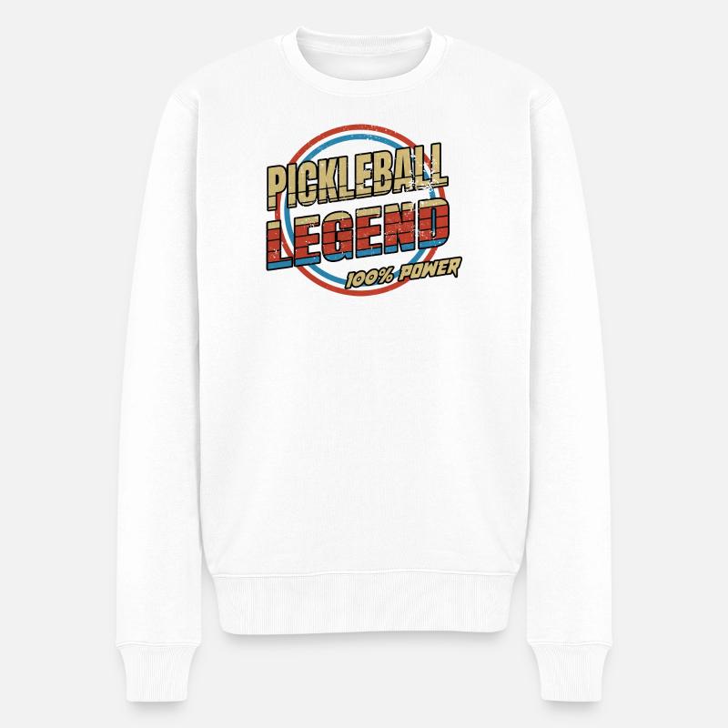 Pickleball Legende - Männer Premium Bio Pullover - Weiß