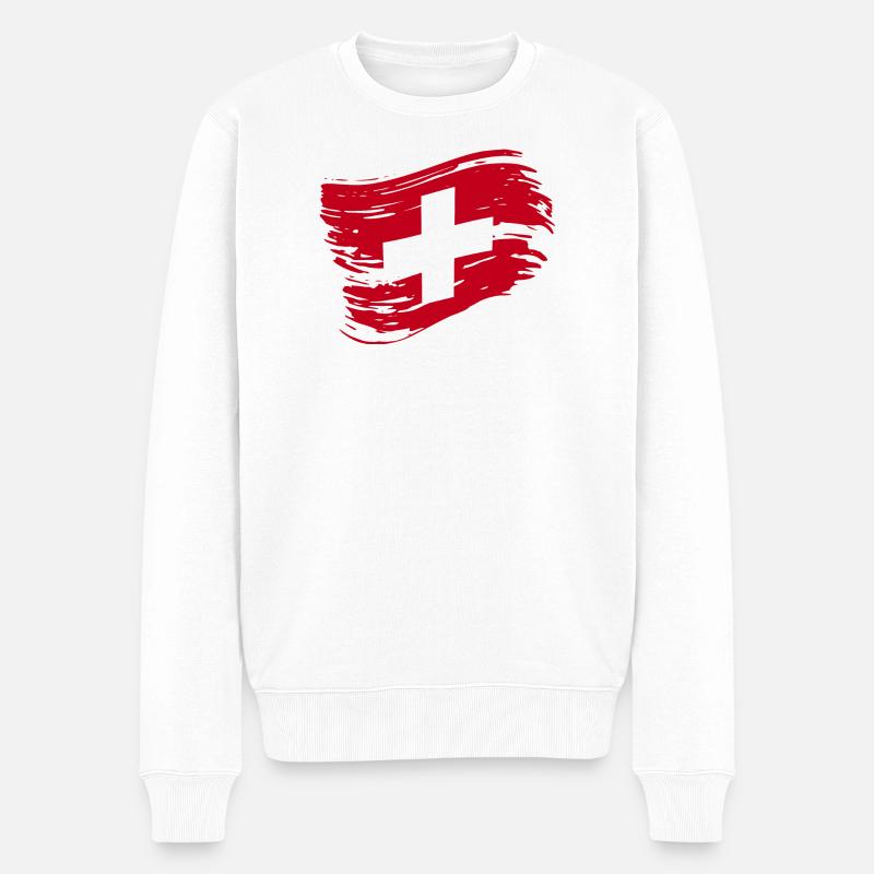 Drapeau suisse - Drapeau suisse - Pull Premium bio Homme - blanc