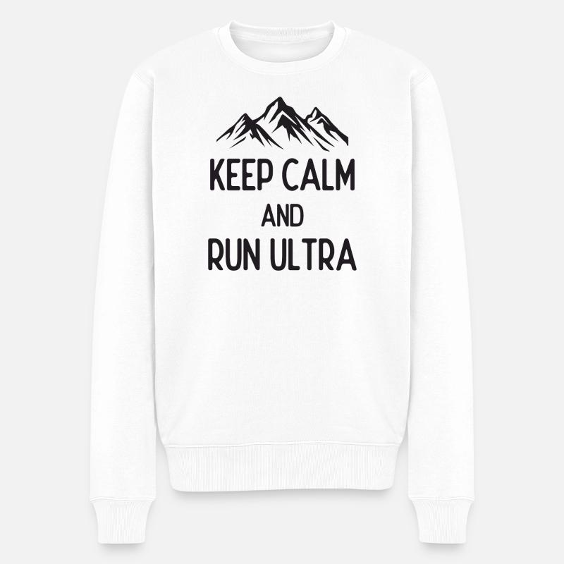 Restez calme et courez Ultra - Pull Premium bio Homme - blanc