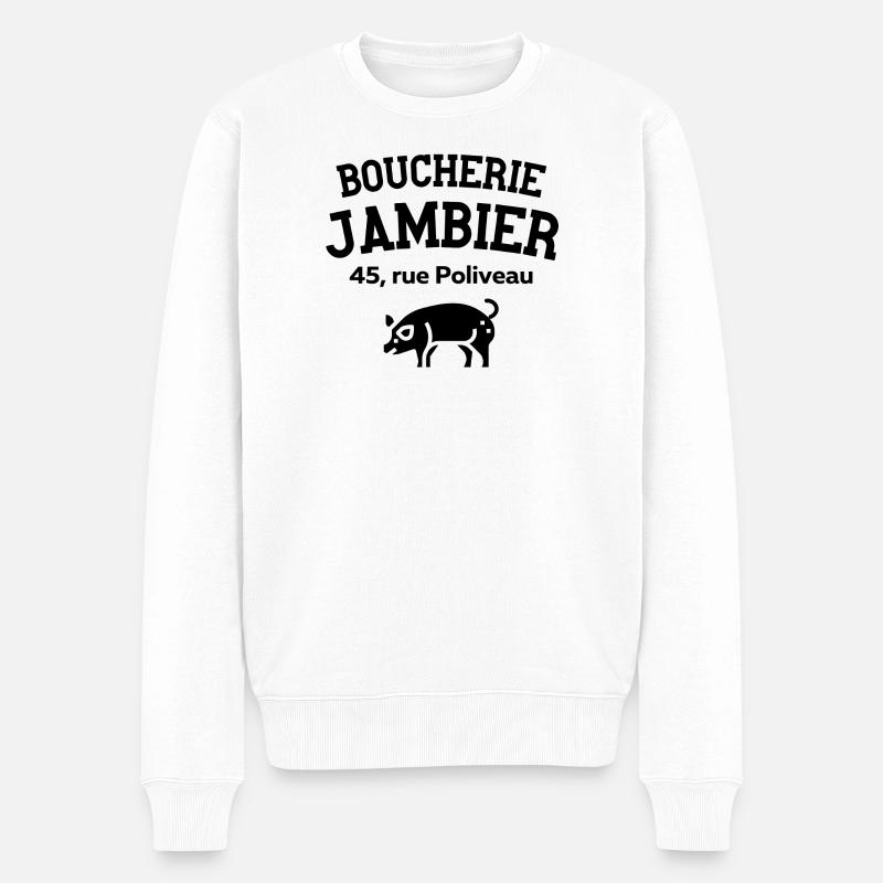 boucher, boucherie, je suis boucher - Pull Premium bio Homme - blanc