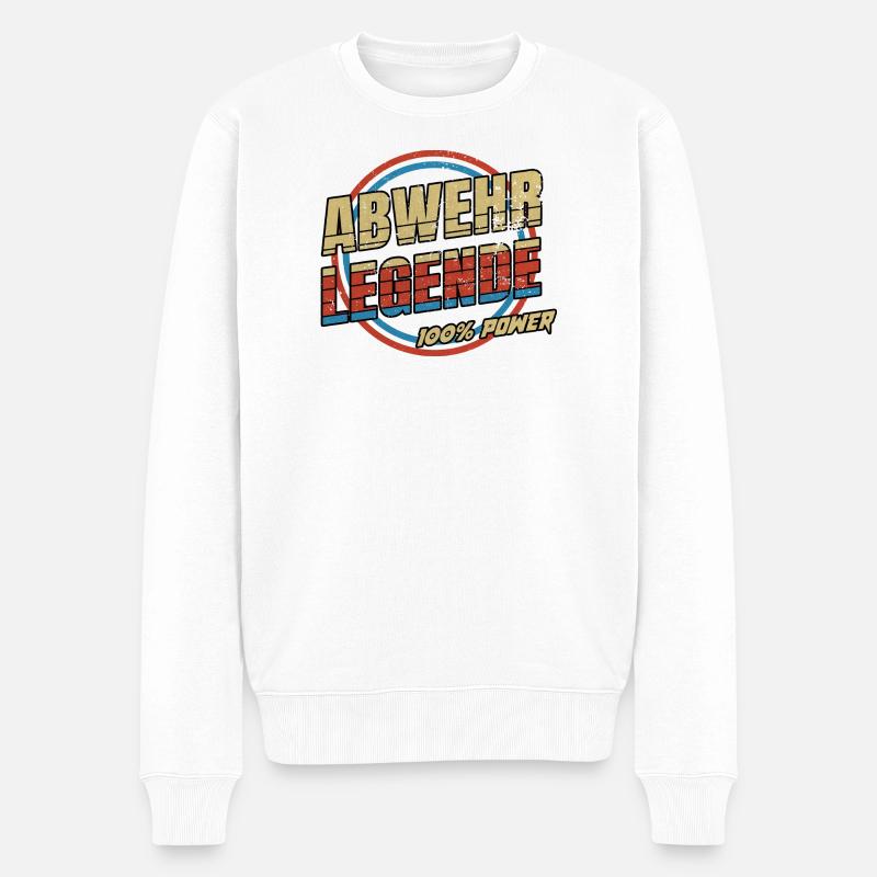 Abwehr Legende - Männer Premium Bio Pullover - Weiß