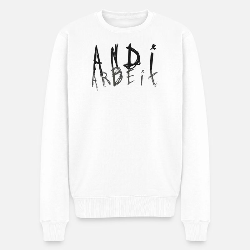 Andi Arbeit - Andreas, Andrea, Andy - Männer Premium Bio Pullover - Weiß