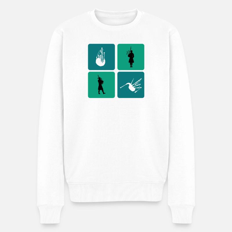 Dudelsack Design - Männer Premium Bio Pullover - Weiß