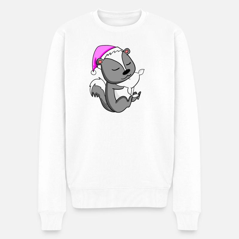 Stinktier - Männer Premium Bio Pullover - Weiß