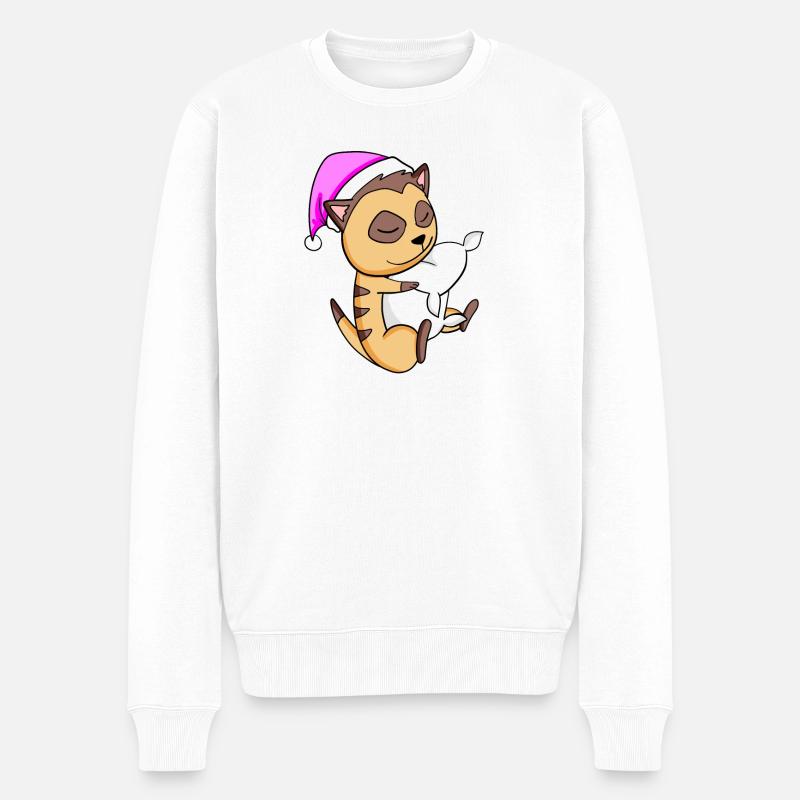 Erdmännchen - Männer Premium Bio Pullover - Weiß