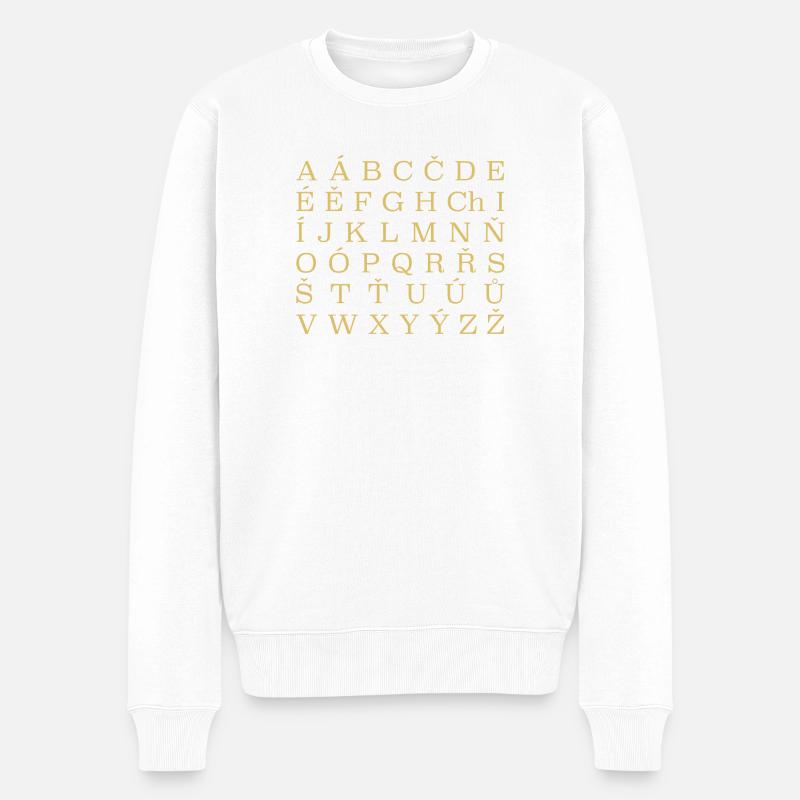 Alphabet tchèque République tchèque - Pull Premium bio Homme - blanc