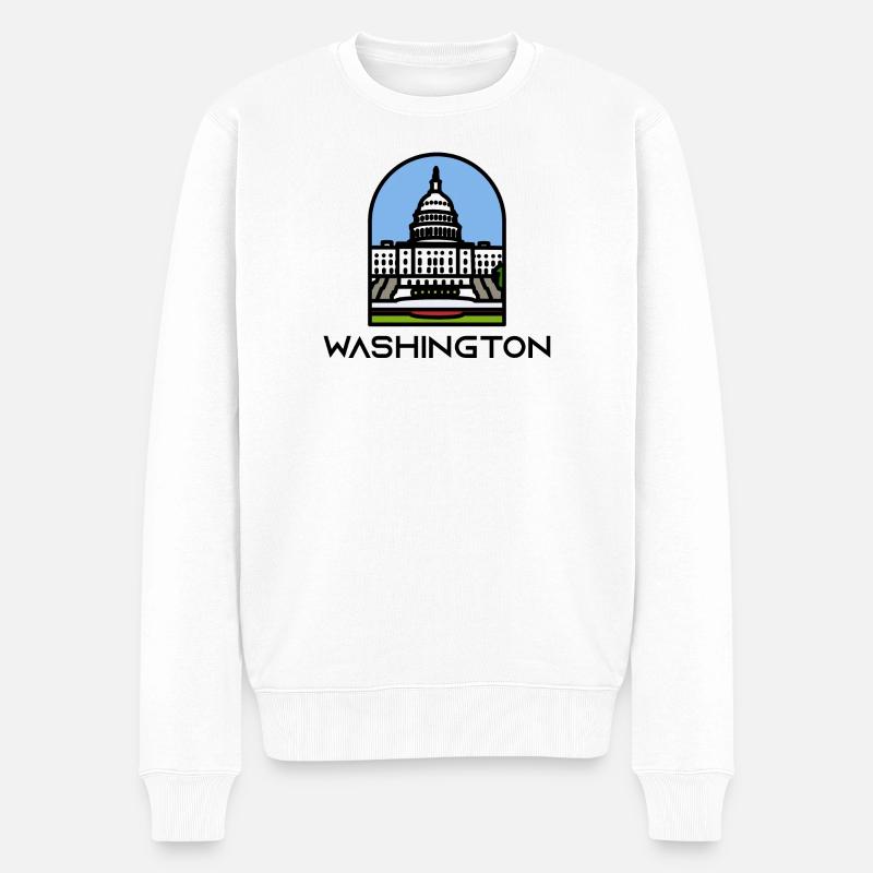 Washington - Capitole de l’État de Washington - Pull Premium bio Homme - blanc
