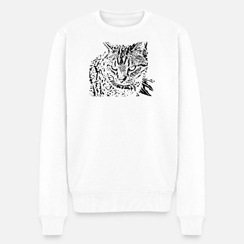 chat chaton noir mignon - Pull Premium bio Homme - blanc