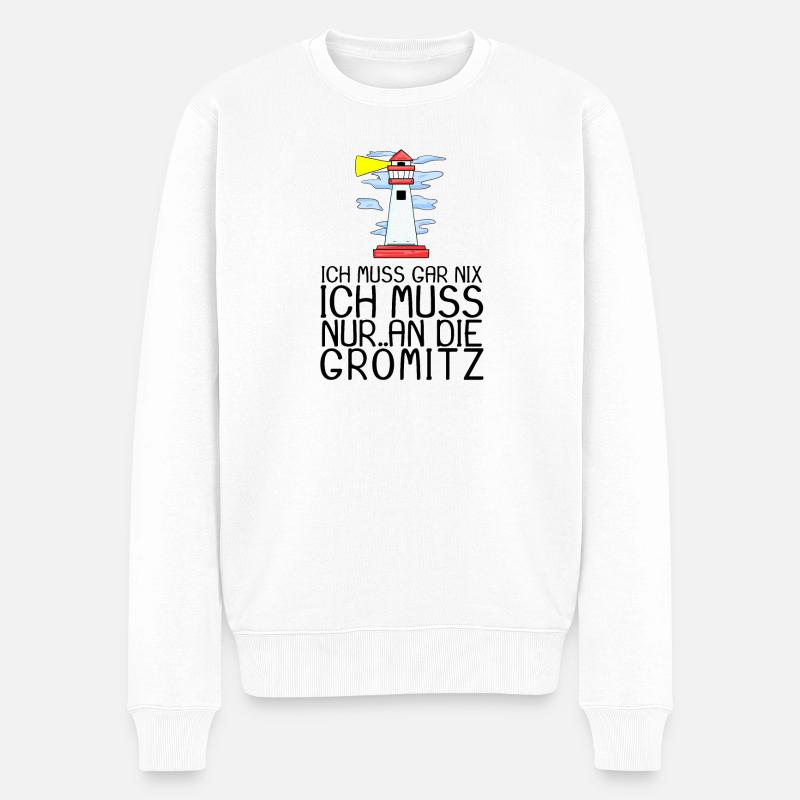 Grömitz Spruch Sprüche - Männer Premium Bio Pullover - Weiß