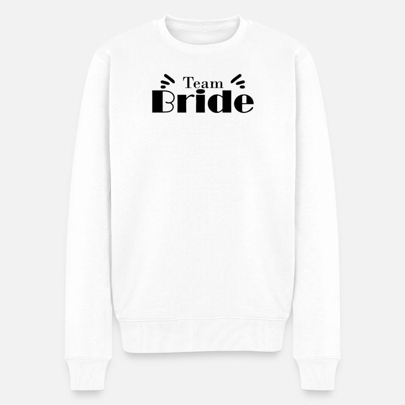 Team Braut Hochzeitsfeier - Männer Premium Bio Pullover - Weiß