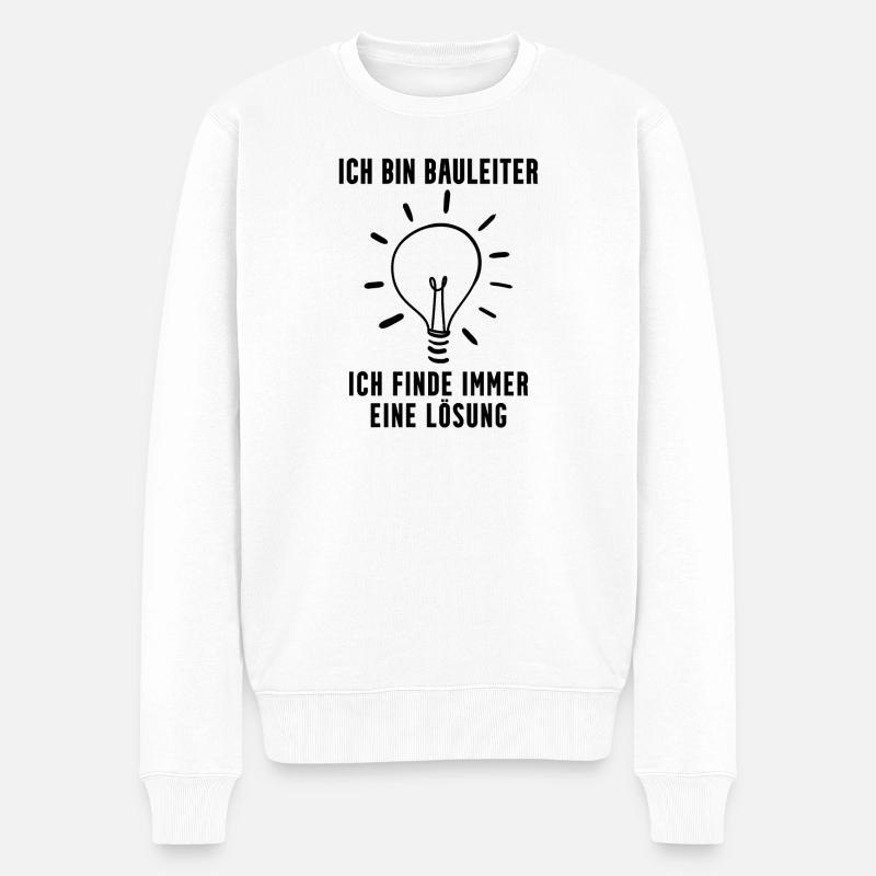 Bauleiter Geschenk - Männer Premium Bio Pullover - Weiß