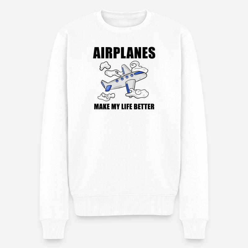 Avions - Pull Premium bio Homme - blanc