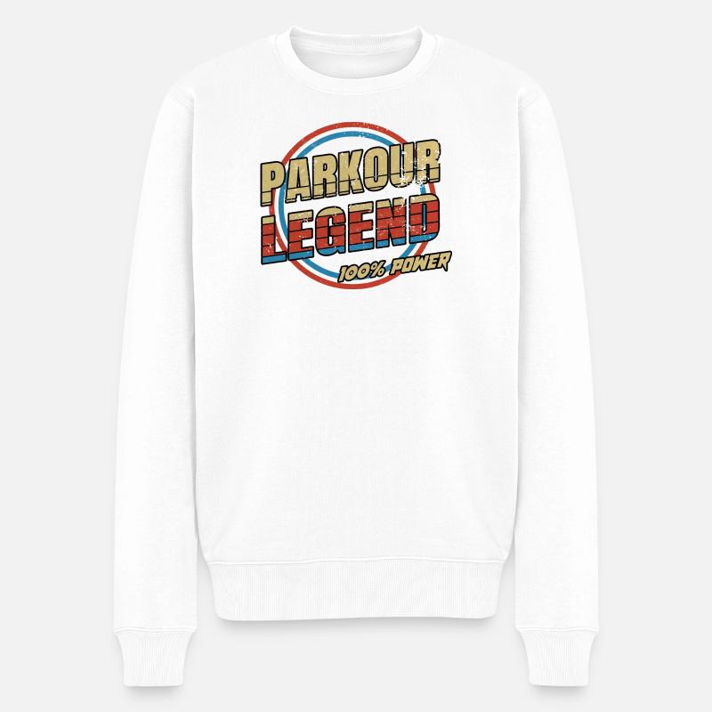 Parkour Legende - Männer Premium Bio Pullover - Weiß