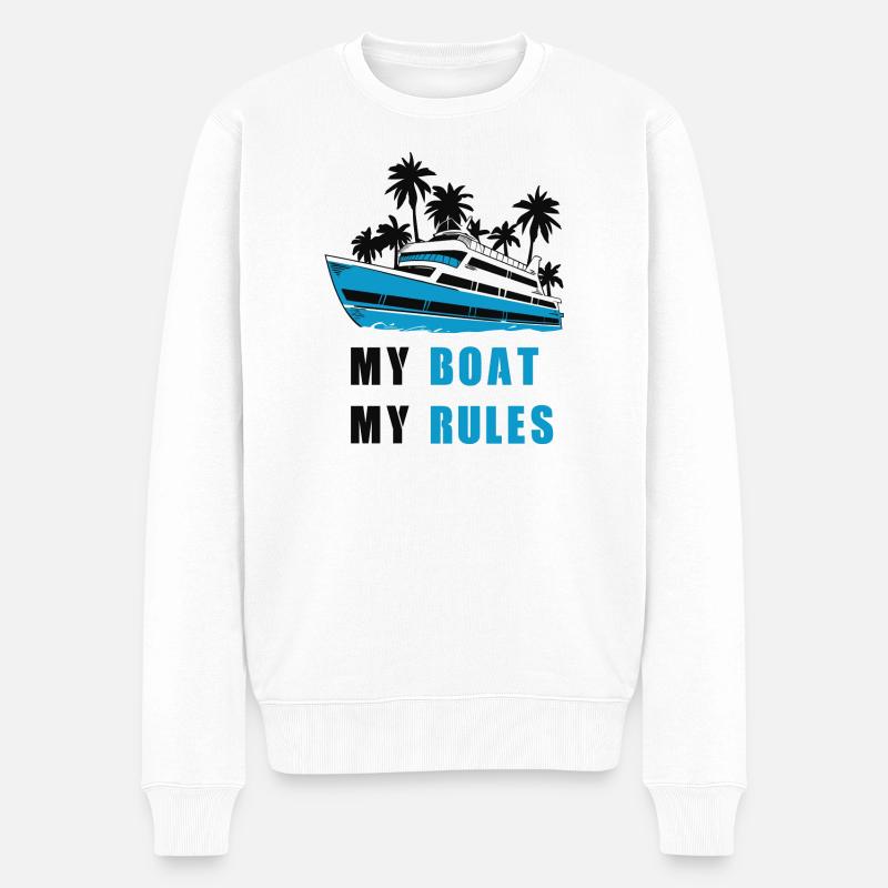 Mon bateau, mes règles - Pull Premium bio Homme - blanc