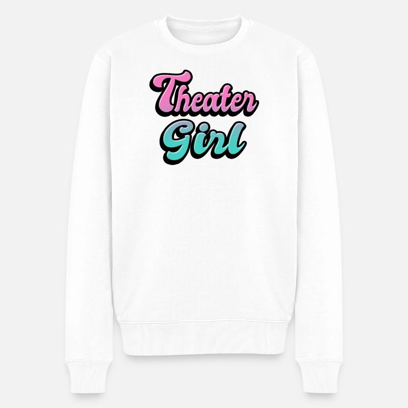 Theater Mädchen - Männer Premium Bio Pullover - Weiß