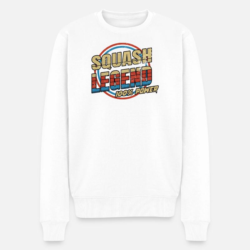 Squash Legende - Männer Premium Bio Pullover - Weiß