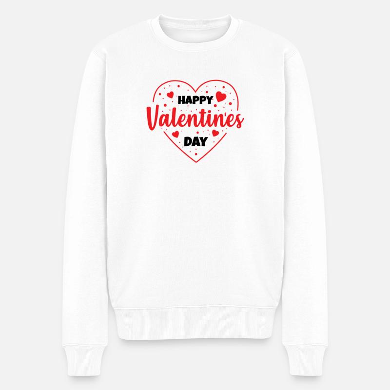 Valentinstag, Valentinstag, Valentinstag - Männer Premium Bio Pullover - Weiß