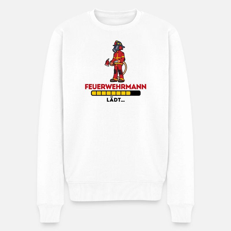 Feuerwehr Brandschutz Statement Feuerwehrmann - Männer Premium Bio Pullover - Weiß