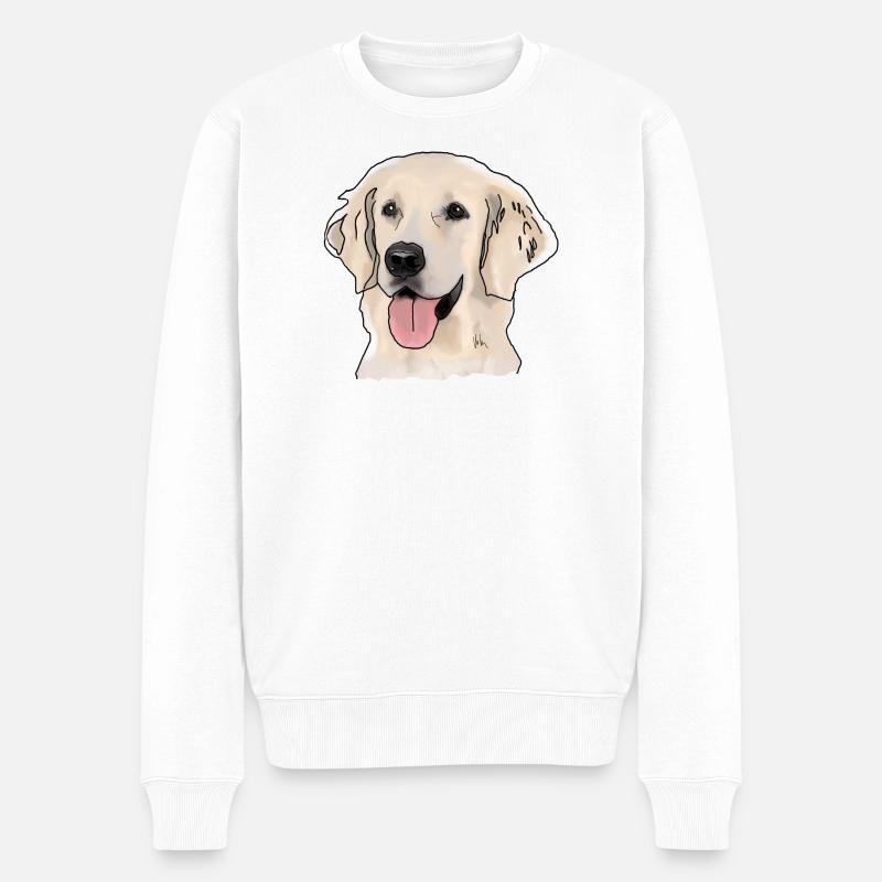 Golden Retriever - Männer Premium Bio Pullover - Weiß