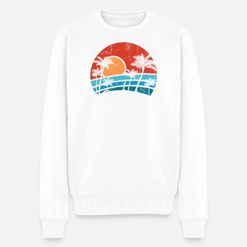 Magnifique coucher de soleil d’été - Pull Premium bio Homme - blanc