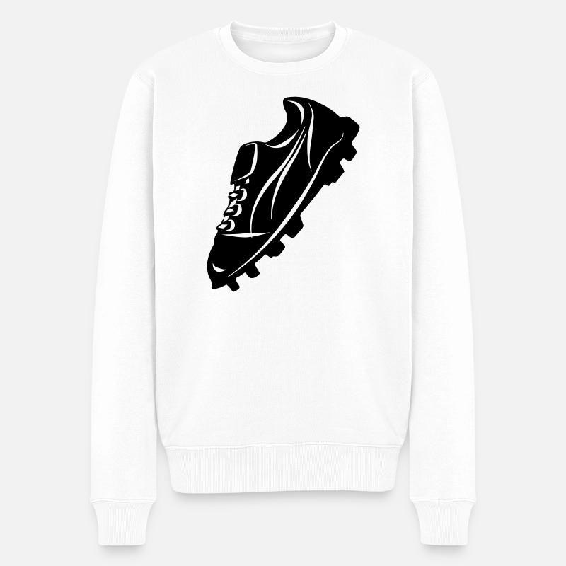 Fußballschuh transparente Schattenfigur - Männer Premium Bio Pullover - Weiß