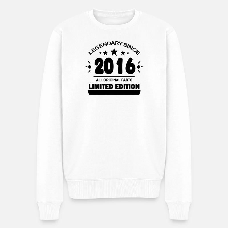 2016 - Jahrgang 2016 - Männer Premium Bio Pullover - Weiß