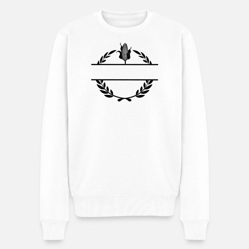 Stolz auf den Bauernmais - Männer Premium Bio Pullover - Weiß